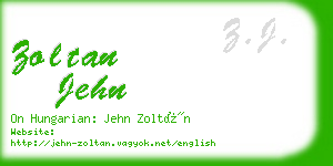 zoltan jehn business card